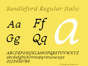 Sandleford Italic Version 1.000 | web-otf图片样张