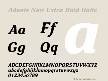 Adonis New Extra Bold Italic Version 1.000图片样张