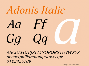 Adonis Italic Version 2.000图片样张