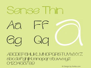 Sense Thin Version 1.000 | web-ttf图片样张