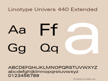 Linotype Univers 440 Extended Version 1.31图片样张