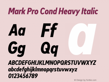 Mark Pro Cond Heavy Italic Version 7.60图片样张