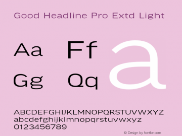 GoodHeadlinePro-ExtdLight Version 7.504; 2014; Build 1021图片样张