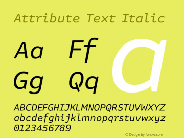 Attribute Text Italic Version 7.601, build 1028, FoPs, FL 5.04图片样张