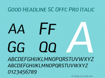 Good Head SC Offc Pro Italic Version 7.504; 2014; Build 1020图片样张