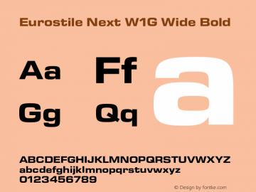 Eurostile Next W1G Wide Bold Version 1.00图片样张