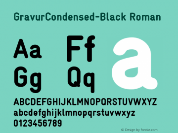 GravurCondensed-Black Roman 001.000 Font Sample