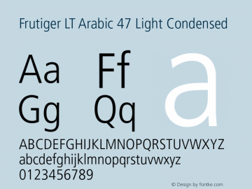 Frutiger LT Arabic 47 Light Cn Version 1.000 Build 1000图片样张