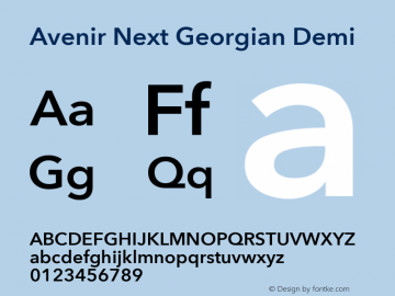 Avenir Next Georgian Demi Version 2.00图片样张