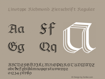 LinotypeRichmond Zierschrift Version 2.00图片样张