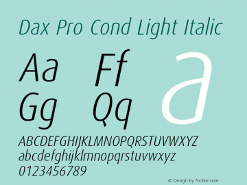 Dax Pro Cond Light Italic Version 7.504; 2006; Build 1022图片样张