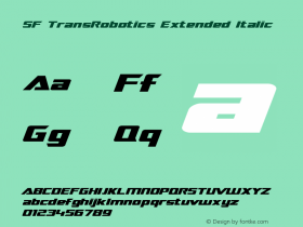 SF TransRobotics Extended Italic ver 1.2; 1999. Freeware.图片样张