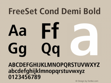 FreeSet Cond Demi Bold Version 2.001图片样张
