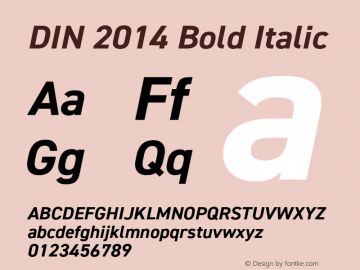 DIN 2014 Bold Italic Version 1.000图片样张