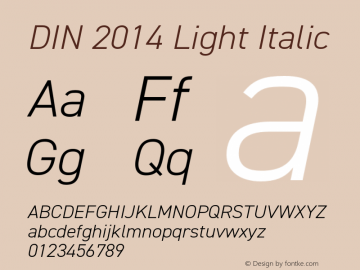 DIN 2014 Light Italic Version 1.000图片样张