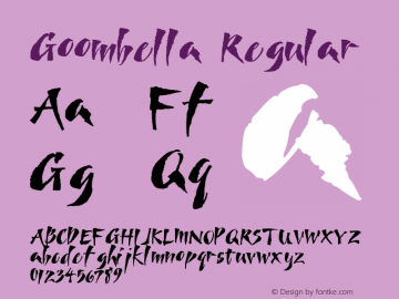 Goombella Regular Version 1.01 May 5, 2006 Font Sample