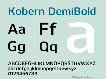 Kobern-DemiBold Version 1.001;PS 001.001;hotconv 1.0.56;makeotf.lib2.0.21325图片样张