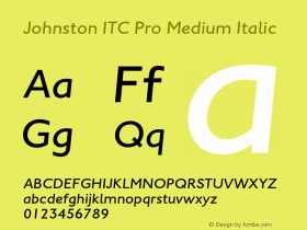 JohnstonITCPro-MediumItalic Version 1.00图片样张