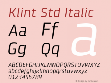 KlintStd-Italic Version 1.00图片样张