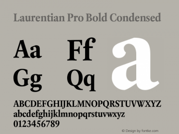 LaurentianPro-BoldCondensed Version 1.100;PS 001.000;hotconv 1.0.56;makeotf.lib2.0.21325图片样张