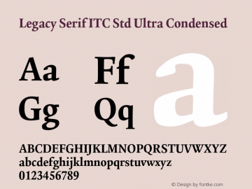 LegacySerifITCStd-UltraCond Version 1.000图片样张