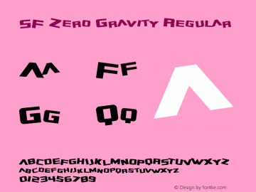 SF Zero Gravity Regular ver 1.1; 1999. Freeware for non-commercial use.图片样张