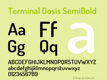 Terminal Dosis SemiBold Version 1.007 Font Sample