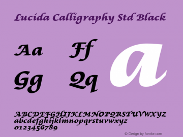 Lucida Calligraphy Std Black Version 1.00图片样张