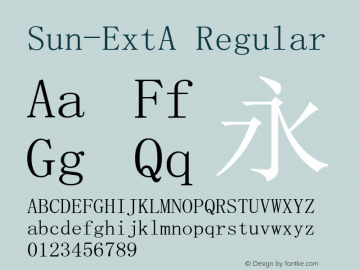 Sun-ExtA Regular Version 5.00 Font Sample