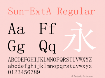 Sun-ExtA Regular Version 5.01 Font Sample