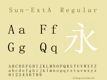 Sun-ExtA Regular Version 5.4 Font Sample