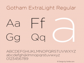 Gotham ExtraLight Regular Version 001.000图片样张