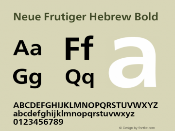 Neue Frutiger Hebrew Bold Version 1.00, build 5, s3图片样张