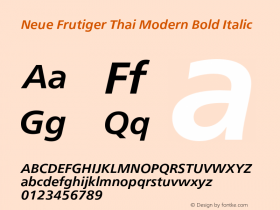 Neue Frutiger Thai Modern Bd It Version 1.10, build 21, s3图片样张