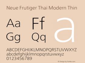 Neue Frutiger Thai Modern Thin Version 1.00, build 29, s3图片样张