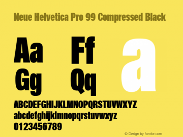 Neue Helvetica Pro 99 Cm Black Version 1.000图片样张