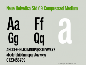 Neue Helvetica Std 69 Cm Medium Version 1.00, build 9, s3图片样张