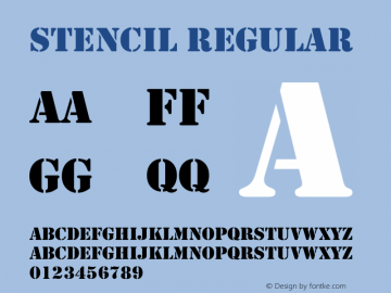 Stencil Regular Version 1.52 Font Sample