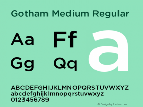 Gotham Medium Regular Version 1.200 Font Sample