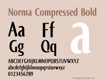 Norma Compressed Bold Version 2.00, build 3, s3图片样张