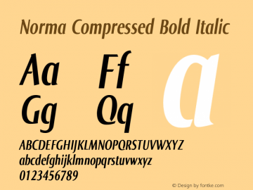 Norma Compressed Bold Italic Version 2.00, build 3, s3图片样张