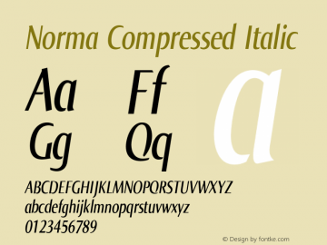 Norma Compressed Italic Version 2.00, build 3, s3图片样张