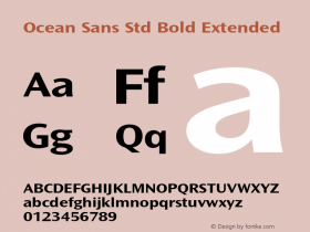 Ocean Sans Std Bold Ext Version 1.00 Build 1000图片样张