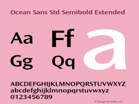 Ocean Sans Std Semibold Ext Version 1.00 Build 1000图片样张