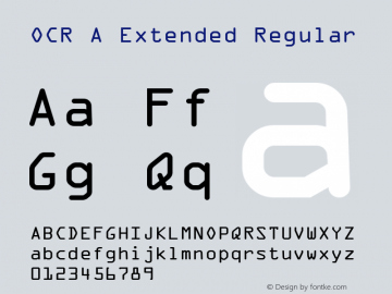 OCR A Extended Version 1.80图片样张