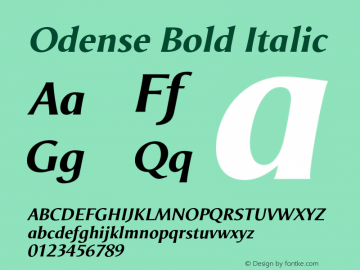 Odense Bold Italic Version 1.00图片样张