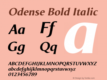 Odense Bold Italic Version 1.00图片样张