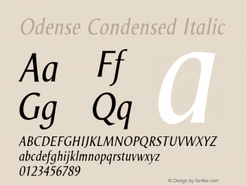 Odense Condensed Italic Version 1.00图片样张