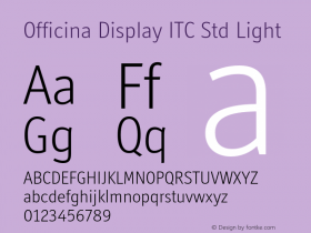 OfficinaDisplayITCStd-Light Version 1.000;PS 001.000;hotconv 1.0.38图片样张