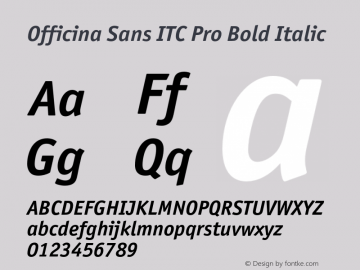 Officina Sans ITC Pro Bold It Version 2.00图片样张